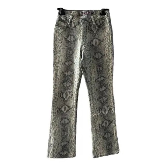 Parasuco Denim - Parasuco Jeans python mini flare jeans with sequins size 30 y2k 90s animal print
